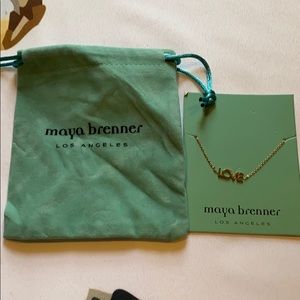 Maya Brenner LOVE bracelet in pouch new 14K yellow gold